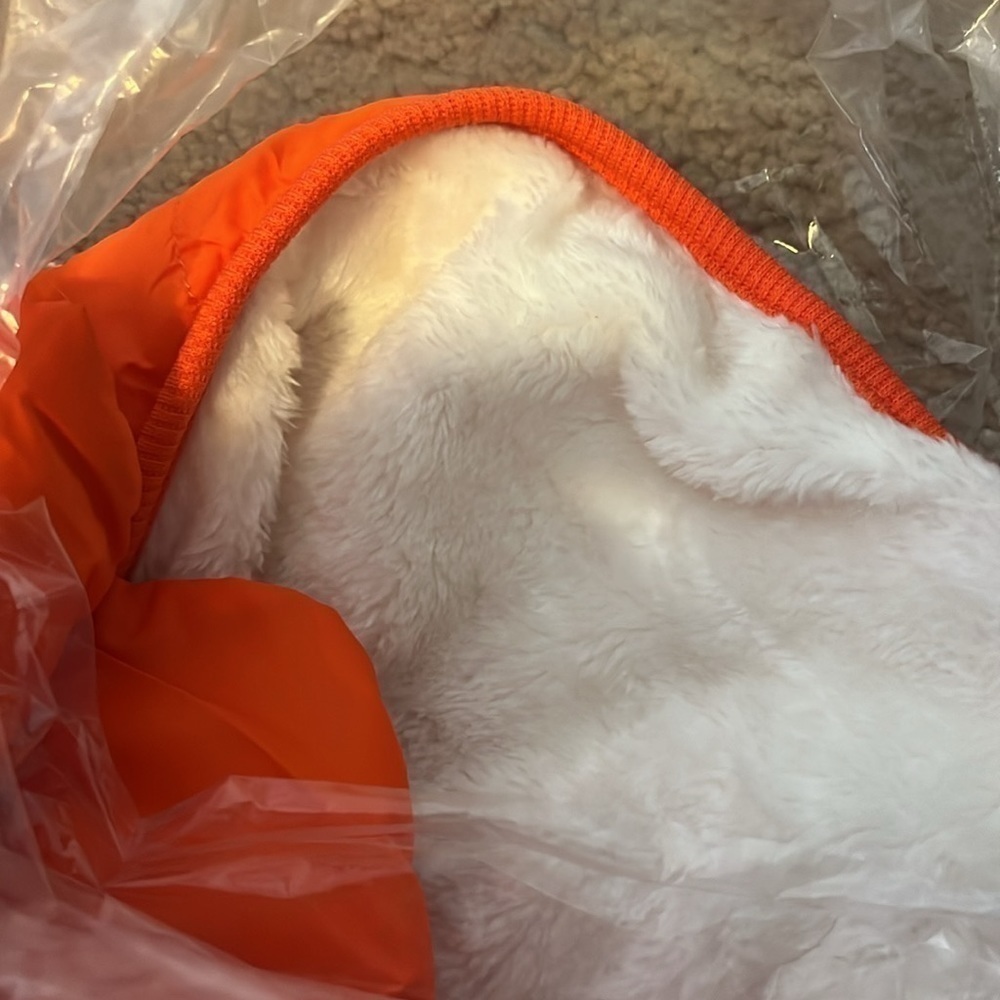Orange Fleece Lined Snap front dog jacket, NWT - Picture 7 of 7